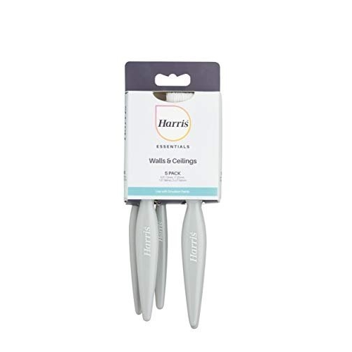 Harris Essentials Walls & Ceilings Paint Brush Set | Pack of 5 | 0.5", 1", 1.5", 2", Grey - Image 2