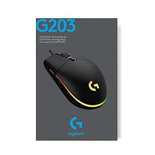 Logitech G203 LIGHTSYNC Gaming Mouse with Customizable RGB Lighting, 6 Programmable Buttons, Gaming Grade Sensor, 8K DPI Tracking, Lightweight - Black - Image 2