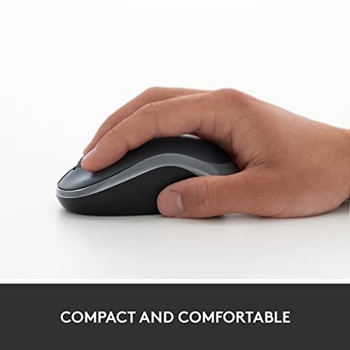 Logitech M185 Wireless Mouse, 2.4GHz with USB Mini Receiver, 12-Month Battery Life, 1000 DPI Optical Tracking, Ambidextrous, Compatible with PC, Mac, Laptop - Grey - Image 7
