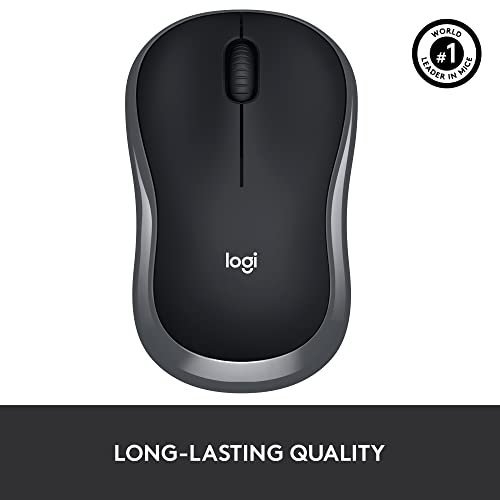 Logitech M185 Wireless Mouse, 2.4GHz with USB Mini Receiver, 12-Month Battery Life, 1000 DPI Optical Tracking, Ambidextrous, Compatible with PC, Mac, Laptop - Grey - Image 6