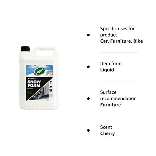 Turtle Wax Cherry Snow Foam 53111 - Thick, Rich Car Shampoo & Wash Removes Road Film, Grease, Oil & Dirt – Streak Free Formula Safe for All Paint, Tires, Wheels & Trim - 5L, Pack of 1 - Image 2