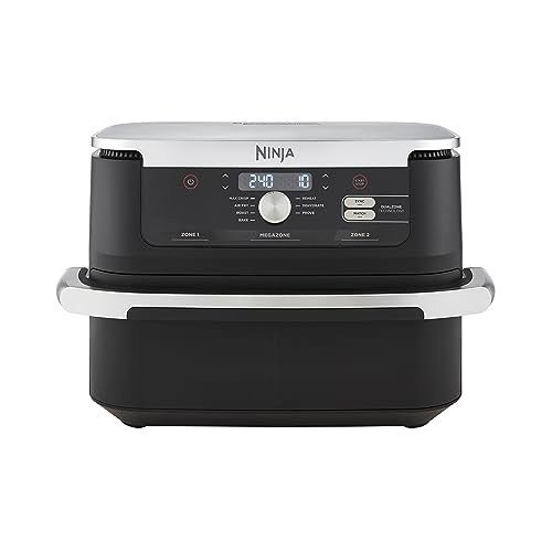 Ninja Foodi FlexDrawer Air Fryer, Dual Zone with Removable Divider, Large 10.4L Drawer, 7-in-1, Air-Fryer Uses No Oil, Air Fry, Roast, Bake, Max Crisp, Non-Stick Dishwasher Safe Parts, Black AF500UK