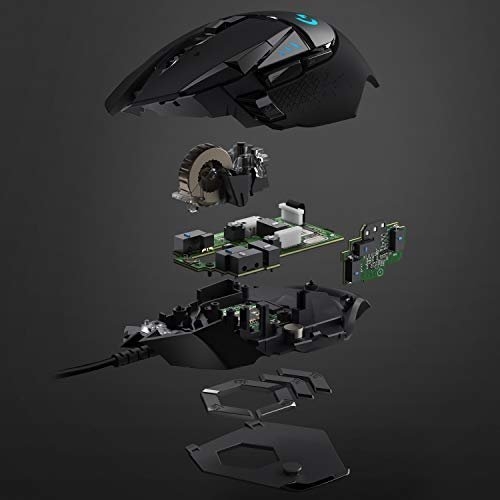 Logitech G G502 HERO High Performance Wired Gaming Mouse, HERO 25K Sensor, 25,600 DPI, RGB, Adjustable Weights, 11 Programmable Buttons, On-Board Memory, PC/Mac - Black - Image 2