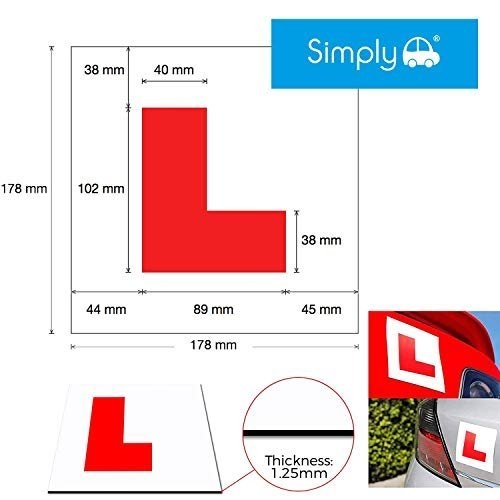 Simply TL1000 Pack of 2, Fully Magnetic Car L-Plates, Twin Pack for Learning Drivers, Easy to Attach & Remove, Strong Magnetic Backs for Vehicles , Red - Image 4