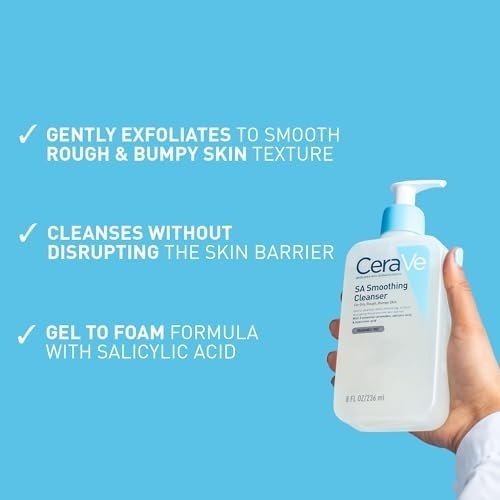 CeraVe SA Smoothing Face and Body Cleanser for Dry, Rough and Bumpy Skin 236ml with Salicylic Acid - Image 7