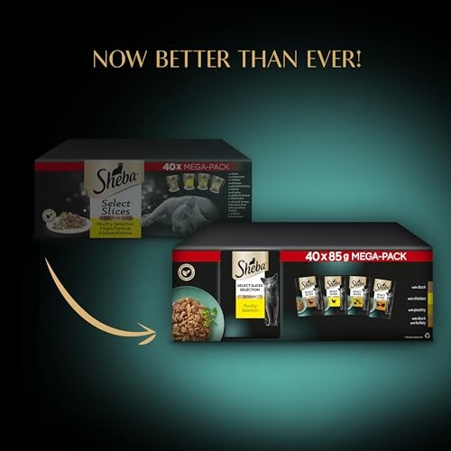 Sheba Select Slices Adult Cat Food Pouch Poultry Selection in Gravy Mega-Pack 40 x 85g - Image 2