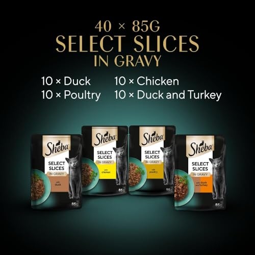 Sheba Select Slices Adult Cat Food Pouch Poultry Selection in Gravy Mega-Pack 40 x 85g - Image 8