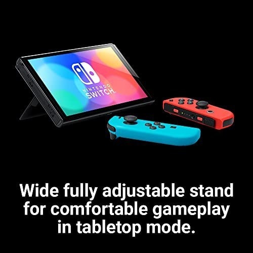Nintendo Switch (OLED Model) - Neon Blue/Neon Red - Image 5