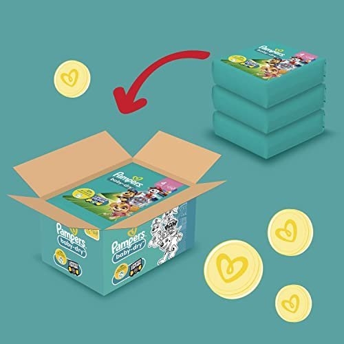 Pampers Baby-Dry Paw Patrol Edition Size 4, 222 Nappies, 9kg - 14kg, Monthly Pack, with A Stop & Protect Pocket to Help Prevent Leaks At The Back - Image 10
