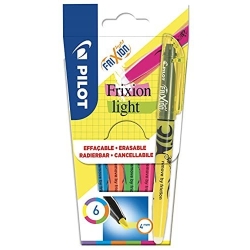 Pilot Frixion Light Erasable Highlighter Pens, Yellow, Set of 6