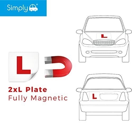 Simply TL1000 Pack of 2, Fully Magnetic Car L-Plates, Twin Pack for Learning Drivers, Easy to Attach & Remove, Strong Magnetic Backs for Vehicles , Red - Image 6
