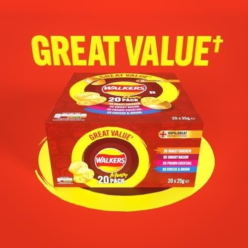 Walkers Meaty Variety Multipack Crisps Box 20x25 g (Packaging may vary) - Image 7