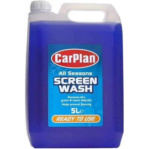 CarPlan All Seasons Ready Mixed Screen Wash, Removes Dirt, Grime, Prevents Freezing, 5 Litres