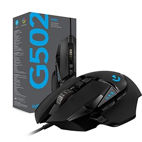 Logitech G G502 HERO High Performance Wired Gaming Mouse, HERO 25K Sensor, 25,600 DPI, RGB, Adjustable Weights, 11 Programmable Buttons, On-Board Memory, PC/Mac - Black - Image 3
