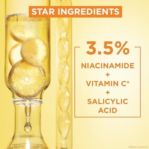 Garnier Vitamin C Serum for Face, Anti-Dark Spots & Brightening Serum, 3.5% Vitamin C, Niacinamide, Salicylic Acid & Lemon Extract, Brightening Serum For Dull, Tired Skin - 30Ml , Pack of 1 - Image 2
