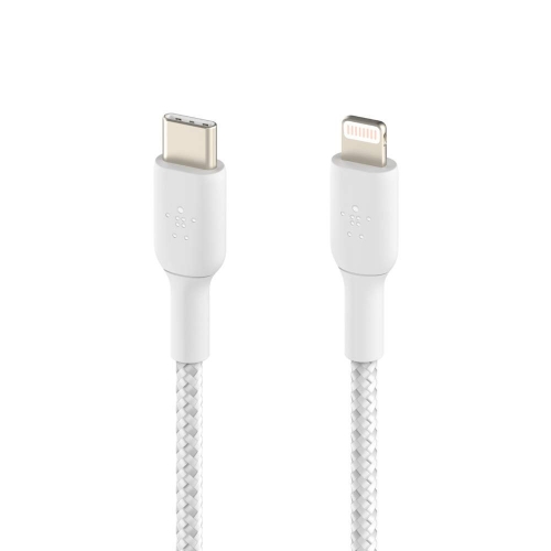 Belkin Braided USB-C to Lightning Cable (iPhone Fast Charging Cable for iPhone 14, 13, 12 or earlier) Boost Charge MFi-Certified iPhone USB-C Cable (2m, White) - Image 4