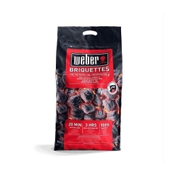 Weber Barbeque Briquettes | 8 kg Bag | BBQ Coal for Weber Grills | Coal BBQ Fuel | Premium Quality, Easy to light | Long Lasting | 100% Natural, Made from Waste Wood (1759180)