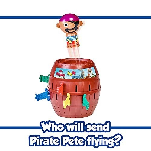 TOMY Pop Up Pirate Classic Children's Action Board Game, Family and Preschool Kids Game for Children 4, 5, 6, 7, 8 Year Old Boys Girls Adults,Packaging may vary, Wood - Choc Brown - Image 2