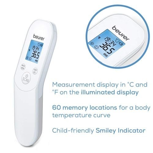 Beurer FT85 Non-Contact Clinical Thermometer,Digital Infrared Thermometer,Hygienic and Safe Measurement of Body Temperature at The Forehead,Fever Indicator, in-Built Memory Capacity - Image 10