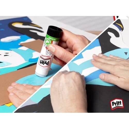 Pritt Glue Stick, Safe & Child-Friendly Craft Glue for Arts & Crafts Activities, Strong-Hold adhesive for School & Office Supplies, 1x43g Pritt Stick, white - Image 2