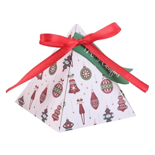 FIRSTXIU Pack Of 50 Christmas Triangles Candy Box Attractive Christmas Triangles Treat Boxes Snacks Container For Holiday Gifting - Image 4