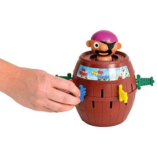 TOMY Pop Up Pirate Classic Children's Action Board Game, Family and Preschool Kids Game for Children 4, 5, 6, 7, 8 Year Old Boys Girls Adults,Packaging may vary, Wood - Choc Brown - Image 6