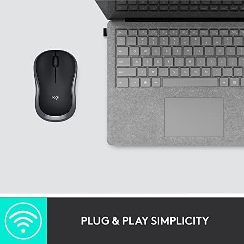 Logitech M185 Wireless Mouse, 2.4GHz with USB Mini Receiver, 12-Month Battery Life, 1000 DPI Optical Tracking, Ambidextrous, Compatible with PC, Mac, Laptop - Grey - Image 5