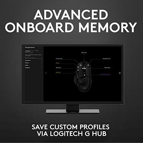 Logitech G G502 HERO High Performance Wired Gaming Mouse, HERO 25K Sensor, 25,600 DPI, RGB, Adjustable Weights, 11 Programmable Buttons, On-Board Memory, PC/Mac - Black - Image 5