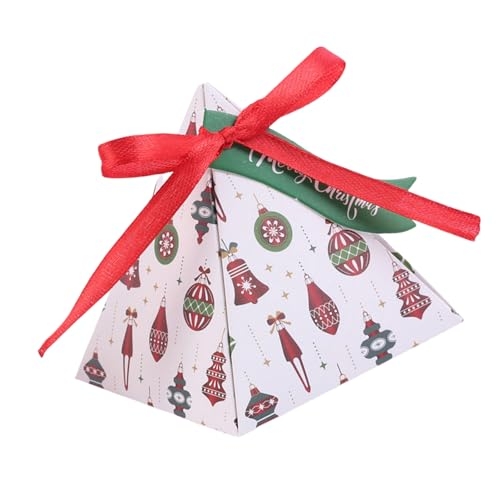 FIRSTXIU Pack Of 50 Christmas Triangles Candy Box Attractive Christmas Triangles Treat Boxes Snacks Container For Holiday Gifting - Image 8