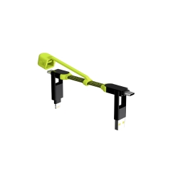 Rolling Square inCharge XL Pocket - USB C Charger Cable, Lightning Cable for Smartphone, Universal Cable Charger 6 in 1, Ultra-Fast Charging Usb 100W, 15cm, Black/Lime