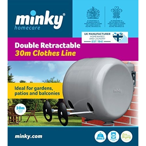 Minky Retractable Duo Reel Washing Line, Grey, 2x15m - Image 7