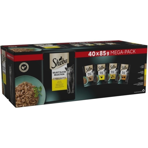 Sheba Select Slices Adult Cat Food Pouch Poultry Selection in Gravy Mega-Pack 40 x 85g - Image 14
