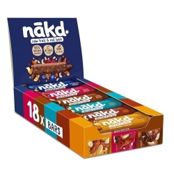 Nakd Fruit & Nut Bar Variety Pack - Vegan - Healthy Snack - Gluten Free - 35g x 18 bars