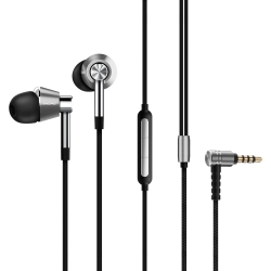 1MORE Triple Driver In-Ear Earphones Hi-Res Headphones with High Resolution, Bass Driven Sound, MEMS Mic, In-Line Remote, High Fidelity for Smartphones/PC/Tablet - E1001 Silver