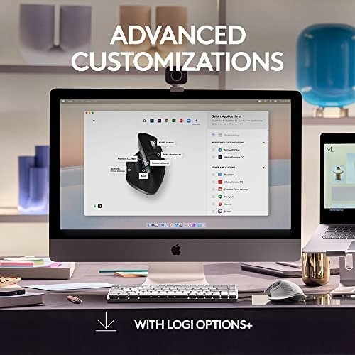 Logitech MX Master 3S for Mac - Wireless Bluetooth Mouse with Ultra-fast Scrolling, Ergo, 8K DPI, Quiet Clicks, Track on Glass, Customisation, USB-C, Apple, iPad - Space Grey - Image 6