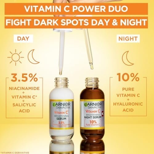 Garnier Vitamin C Serum for Face, Anti-Dark Spots & Brightening Serum, 3.5% Vitamin C, Niacinamide, Salicylic Acid & Lemon Extract, Brightening Serum For Dull, Tired Skin - 30Ml , Pack of 1 - Image 3