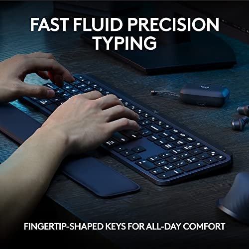 Logitech MX Keys S Wireless Keyboard, Low Profile, Fluid Quiet Typing, Programmable , Backlighting, Bluetooth, USB C Rechargeable, for Windows PC, Linux, Chrome, Mac, QWERTY UK English - Graphite - Image 10
