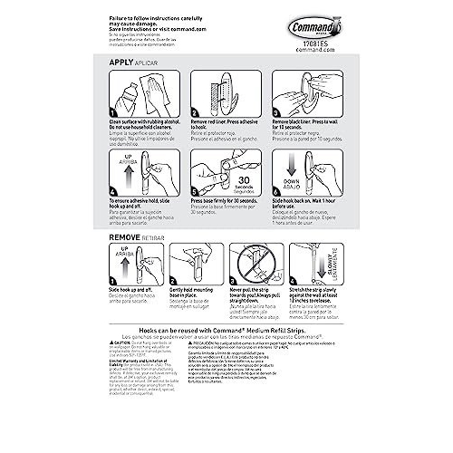 Command Medium Designer Hook, Pack of 2 Hooks and 4 Adhesive Strips, White - Damage Free Hanging - Holds up to 1.3kg - Image 2