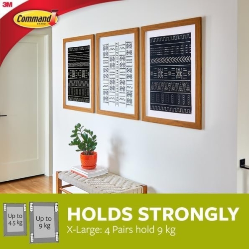 Command Picture Hanging Strips, White, X-Large, 10 Pairs (20 Strips) - For Pictures, Frames, Mirrors, Wall Decor - Damage Free Hanging - Image 7