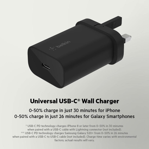 Belkin BoostCharge 25W Wall Chargers with PPS (USB-C Power Delivery, Fast Charger for iPhone, Samsung, Galaxy Tab, iPad and more) - Image 8