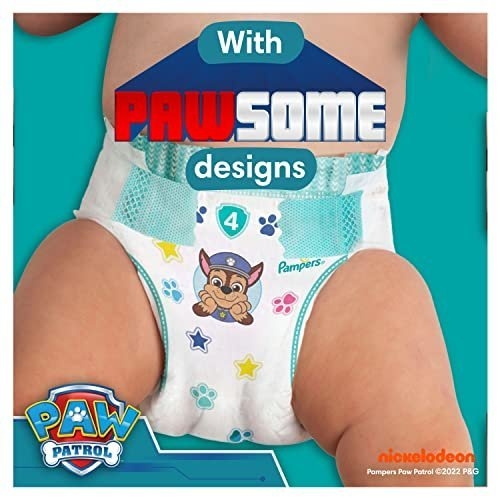 Pampers Baby-Dry Paw Patrol Edition Size 4, 222 Nappies, 9kg - 14kg, Monthly Pack, with A Stop & Protect Pocket to Help Prevent Leaks At The Back - Image 7