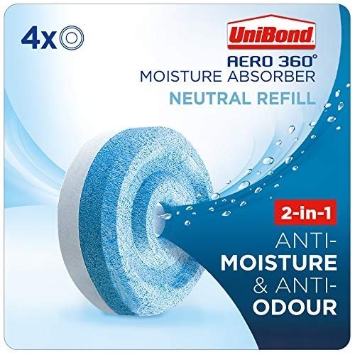 UniBond AERO 360° Moisture Absorber Neutral Refill Tab, ultra-absorbent and odour-neutralising, for AERO 360° Dehumidifier, Condensation Absorbers, 450 g ( Pack of 4) - Image 6