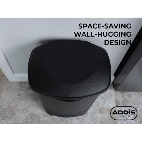 Addis Plastic Family Kitchen Utility Bin, 50 Litre, New Black with Silver Pedal - Image 2