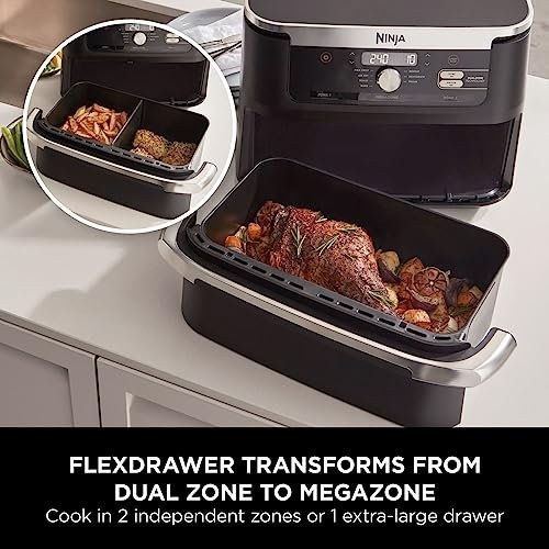 Ninja Foodi FlexDrawer Air Fryer, Dual Zone with Removable Divider, Large 10.4L Drawer, 7-in-1, Air-Fryer Uses No Oil, Air Fry, Roast, Bake, Max Crisp, Non-Stick Dishwasher Safe Parts, Black AF500UK - Image 9