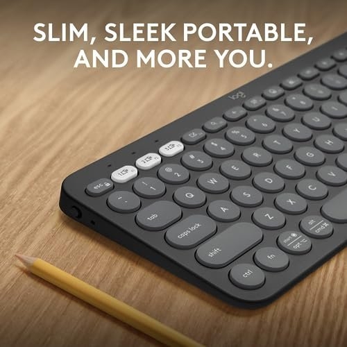 Logitech Pebble Keys 2 K380s, Multi-Device Bluetooth Wireless Keyboard with Customisable Shortcuts,Slim and Portable,Easy-Switch for Windows/macOS/iPadOS/Android/Chrome OS, QWERTY UK Layout, Graphite - Image 11