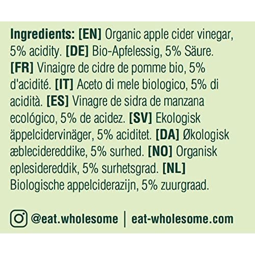 Eat Wholesome Organic Raw Apple Cider Vinegar Unfiltered with The Mother, in Box, 1 l (Pack of 1) - Image 2