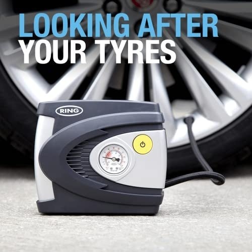 Ring Automotive - RAC610 12v electric tyre inflator air compressor car pump with pressure gauge and valve adaptors for car, motorbike, bike, ball and inflatables - Image 2