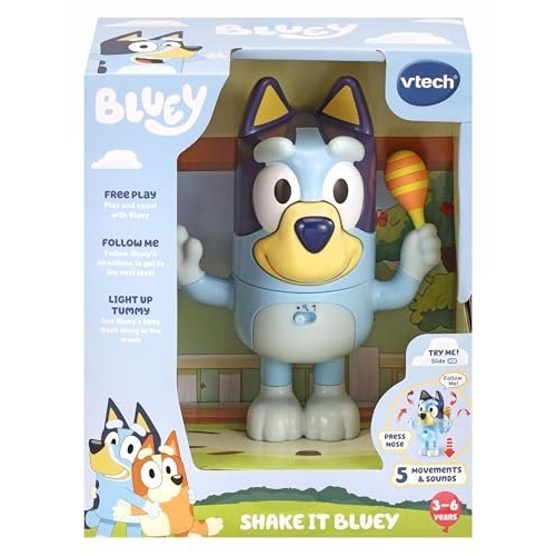 VTech Shake It Bluey, Official Character, Interactive Toddler Toy with Music, Sounds and Phrases from the TV show, Educational Learning Gift for Kids 3, 4, 5 + Years, English Version - Image 2