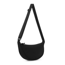 DKIIL NOIYB Crescent Bag for Women Men, Nylon Crescent Bags Hobos Crossbody Bag Portable Crescent Purse with Adjustable Strap Solid Color Chest Bag Shoulder Bag Fanny Packs A01-black, 31cm