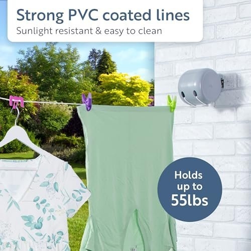 Minky Retractable Duo Reel Washing Line, Grey, 2x15m - Image 9